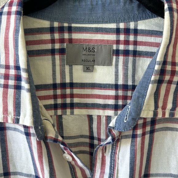 M&S Collection Linen Button Front Shirt Size XL - Picture 2 of 5